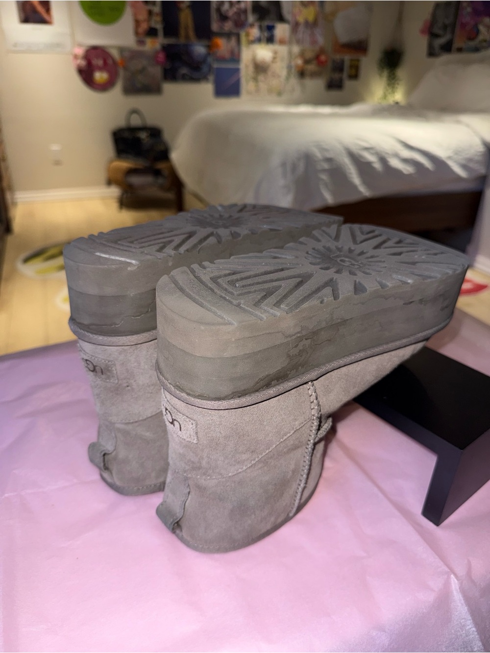 UGG Classic Ultra Mini Platform Boots Grey – Size 8 - Picture 7 of 14
